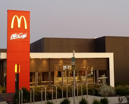 Exterior of McDonalds restaurant
