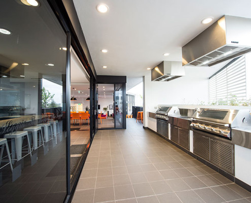 An outdoor kitchen in Perth that was custom designed, fabricated and installed by Metro Steel Services